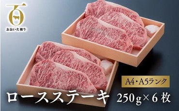 「おおいた和牛」ロースステーキ６枚（250g×3枚×2箱）