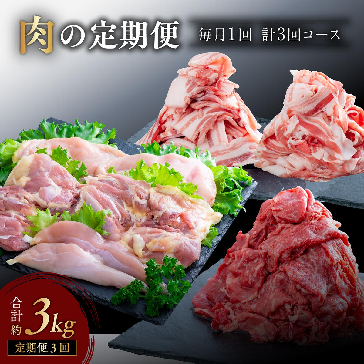 GA-02 【牛・豚・鶏】肉の定期便 年3回